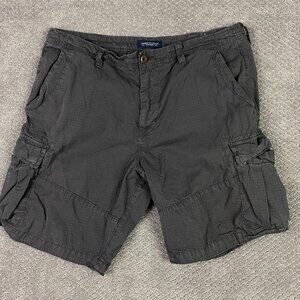 American Eagle Classic Cargo Shorts Men's 40 Ripstop Cotton Dark Gray 10"